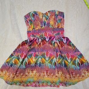 Guess Multicolor Strapless Dress